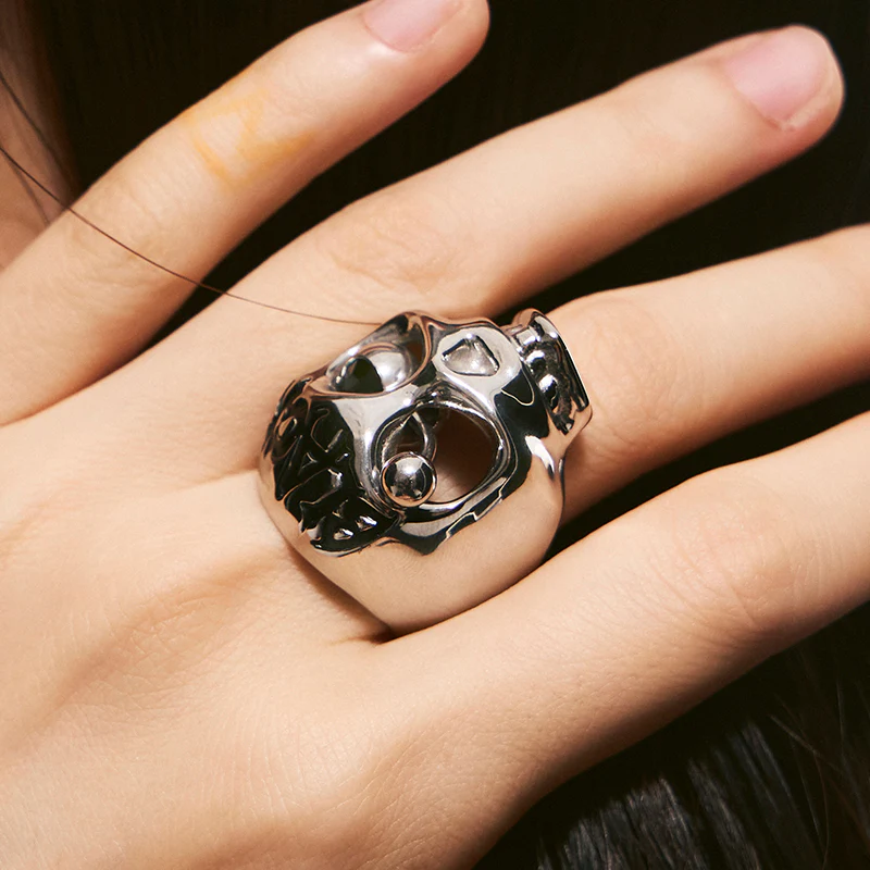 Pierced Siren Skull Ring - Image 4