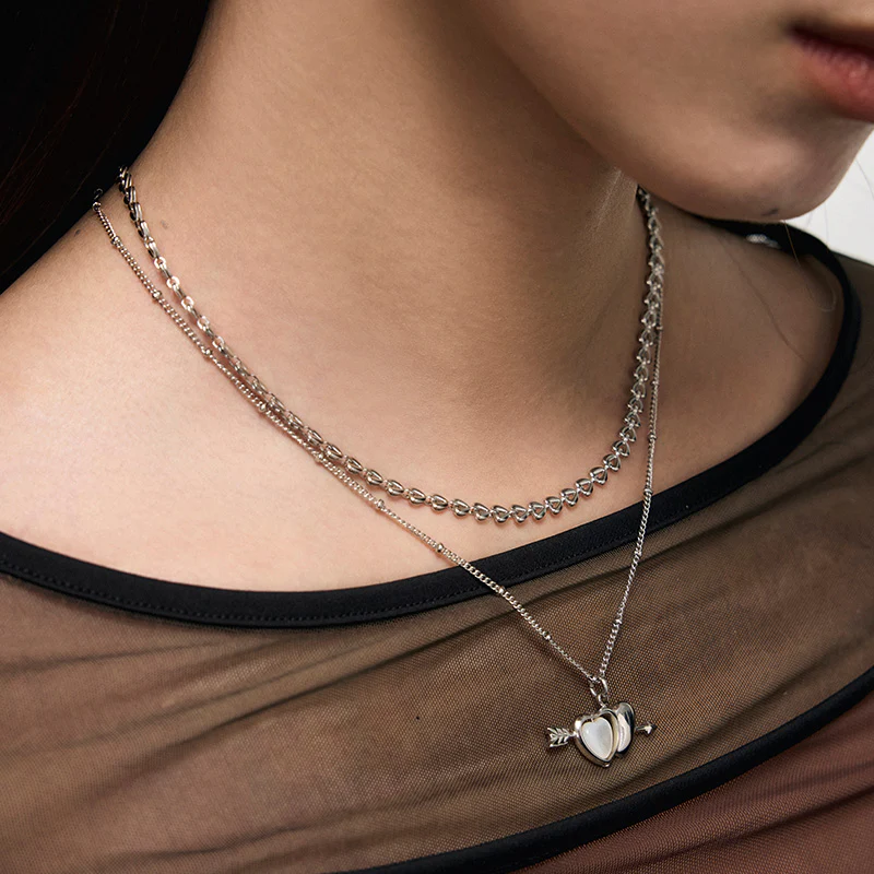 Targeted Heart Double-Layer Necklace - Image 6